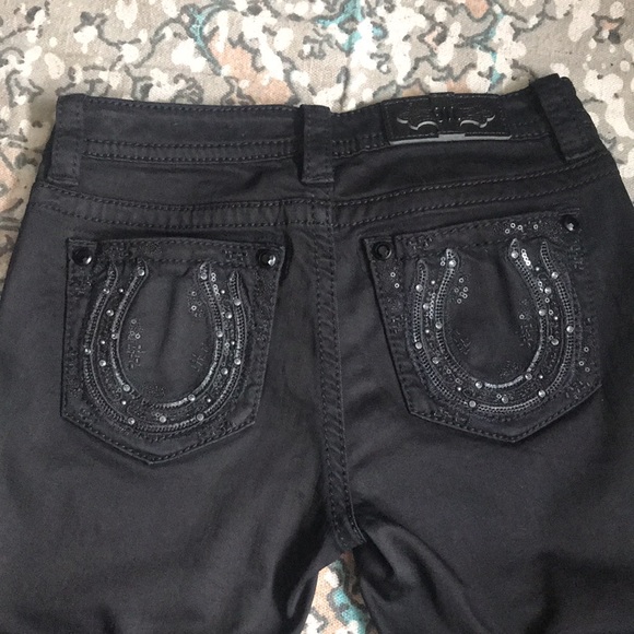 Miss Me Denim - Miss Me Black mid rise Flare 27